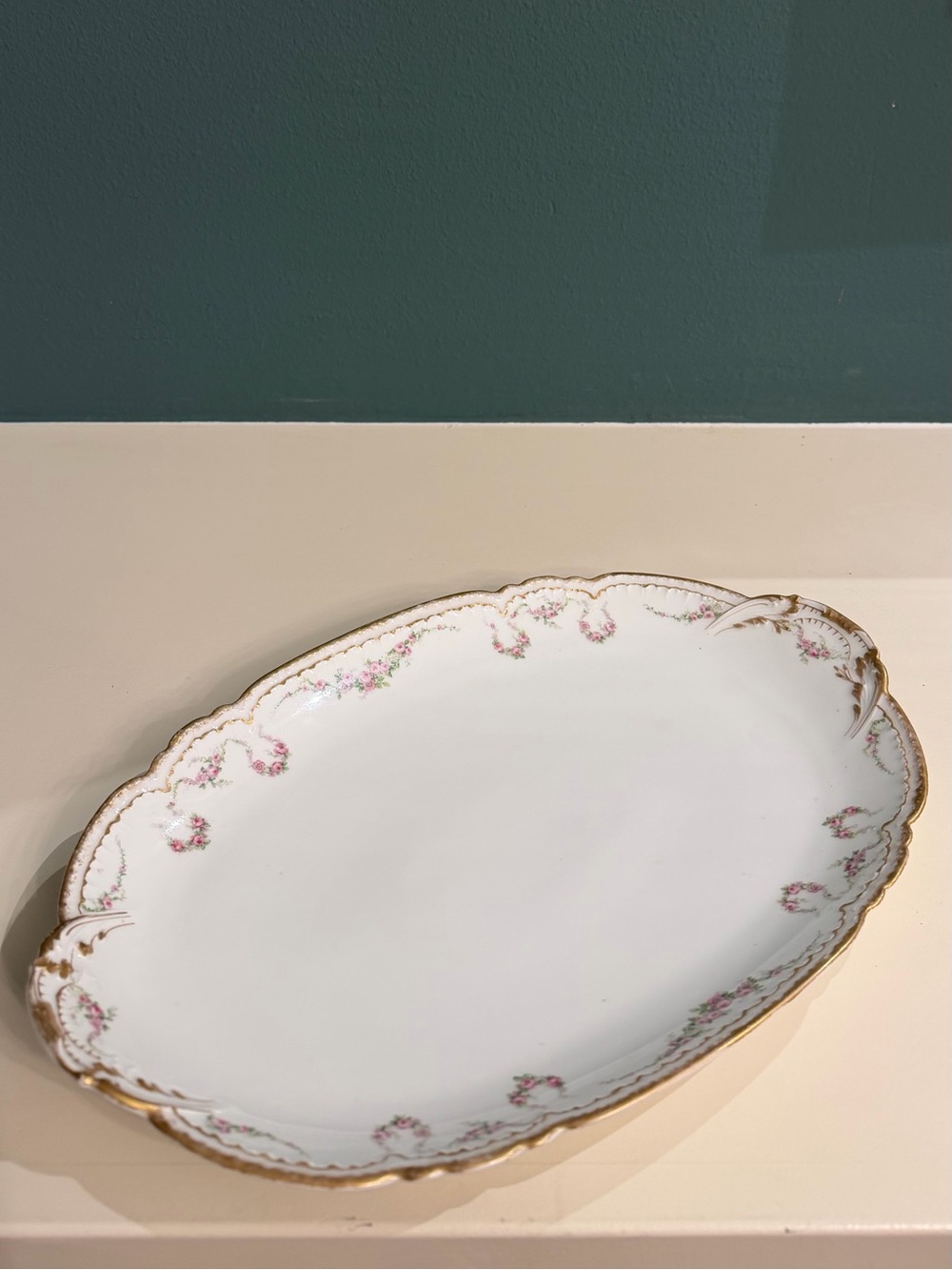 Vintage CH Field Haviland Limoges France Rose Porcelain Platter Grandmillenial